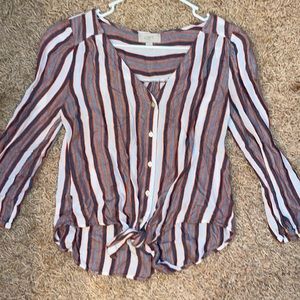 Striped XS LOFT Blouse
